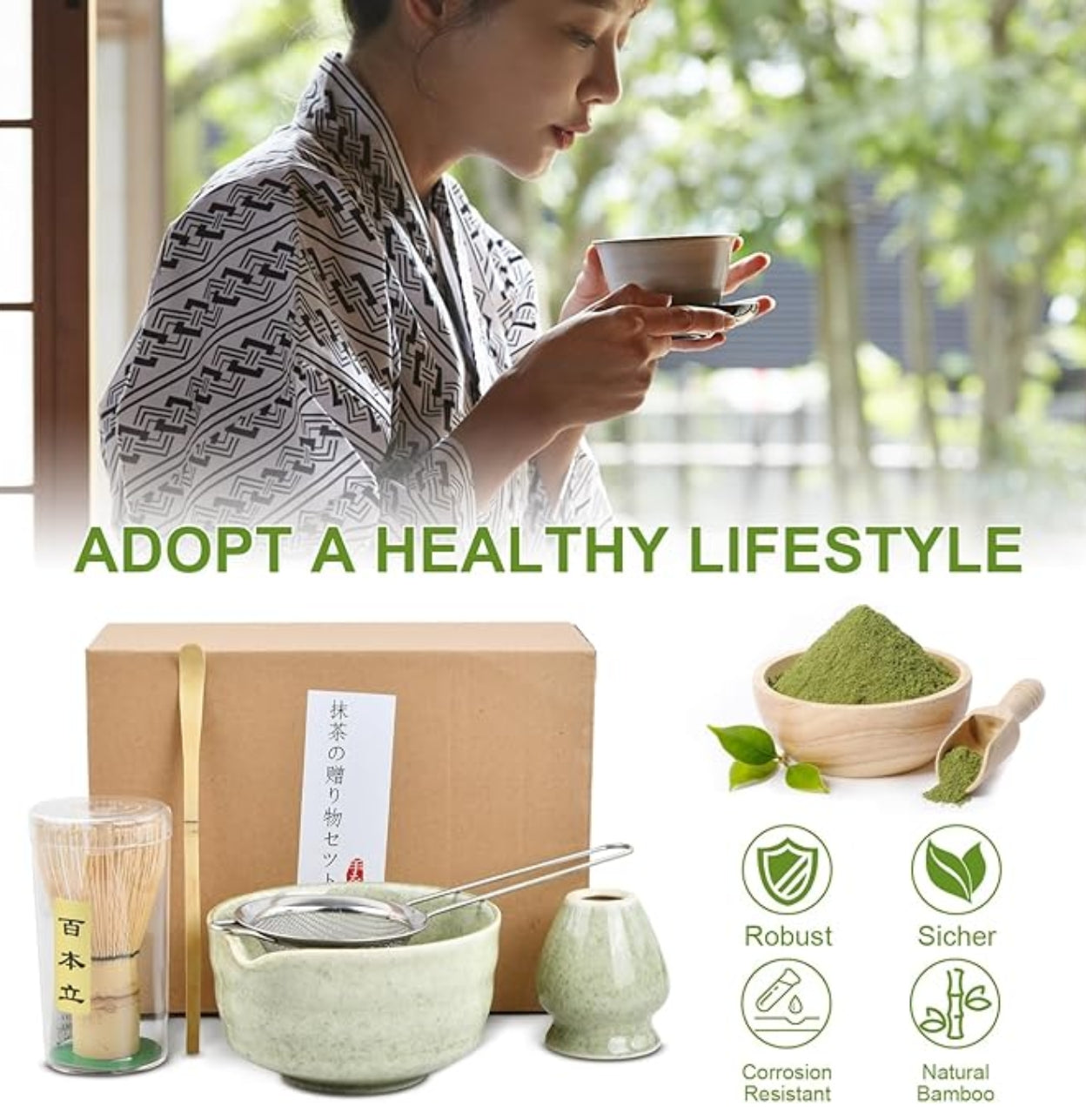Magic Matchas Premium Keramik 5 in 1 Japanisches Matcha Set