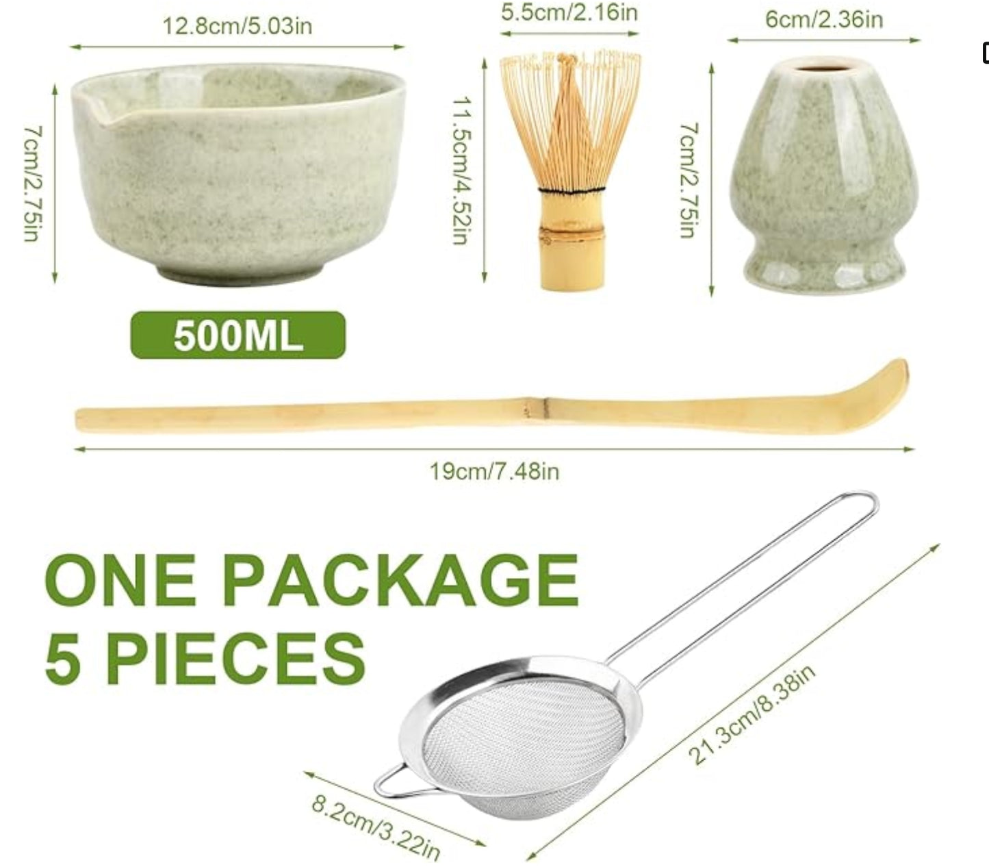 Magic Matchas Premium Keramik 5 in 1 Japanisches Matcha Set