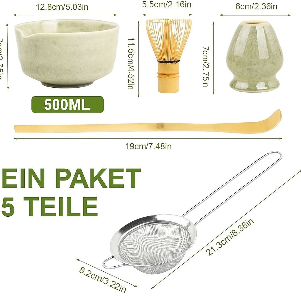 Magic Matchas Premium Keramik 5 in 1 Japanisches Matcha Set